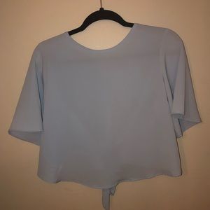 Ruffled Baby Blue Blouse